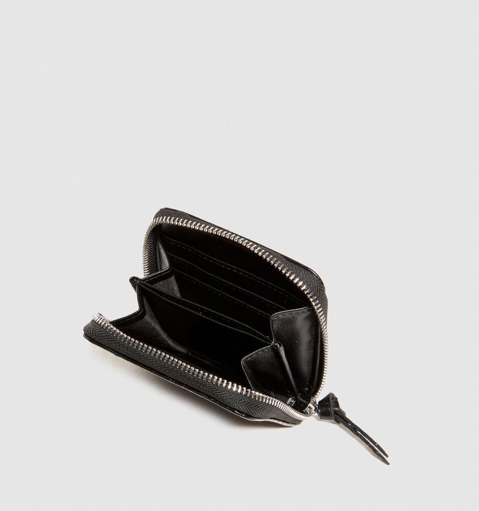 Medium crocodile print wallet - null - Black | Sisley image number 3